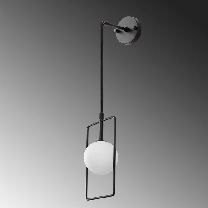 Opviq Geometri - 11110 Lámpara de pared de metal y cristal en blanco y negro